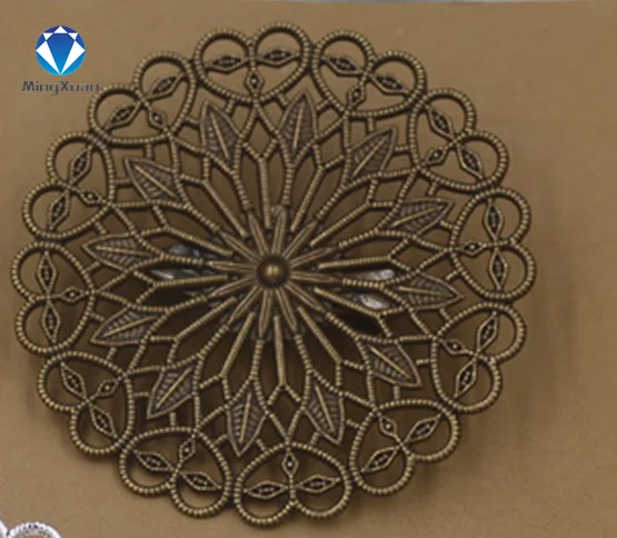 Antique Bronze MINGXUAN 5 шт./лот 38 мм круглые цветы Брошь база Pad установка база медь латунь брошь - Цвет: Antique Bronze