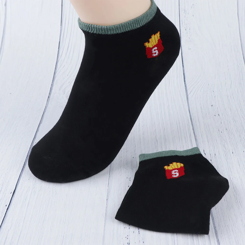 Cartoon Fries Egg Bacon College Style Women Girls Casual Cotton Socks Random Color | Женская одежда