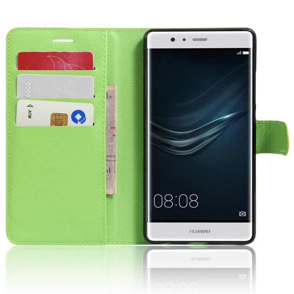 Для huawei P9 Plus zte blade v7 кожаный флип-Бумажник личи pu чехол держатель для Карт