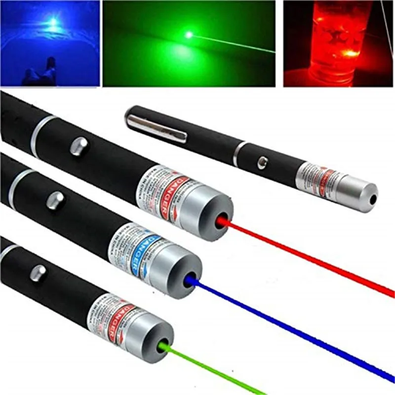 

3Pcs/Lot Green/Blue/Red Laser Pen Beam Light 5mW Laser Torch Fixed Focus Hunting Teaching Playing With Cat Outdoor Survival Tool