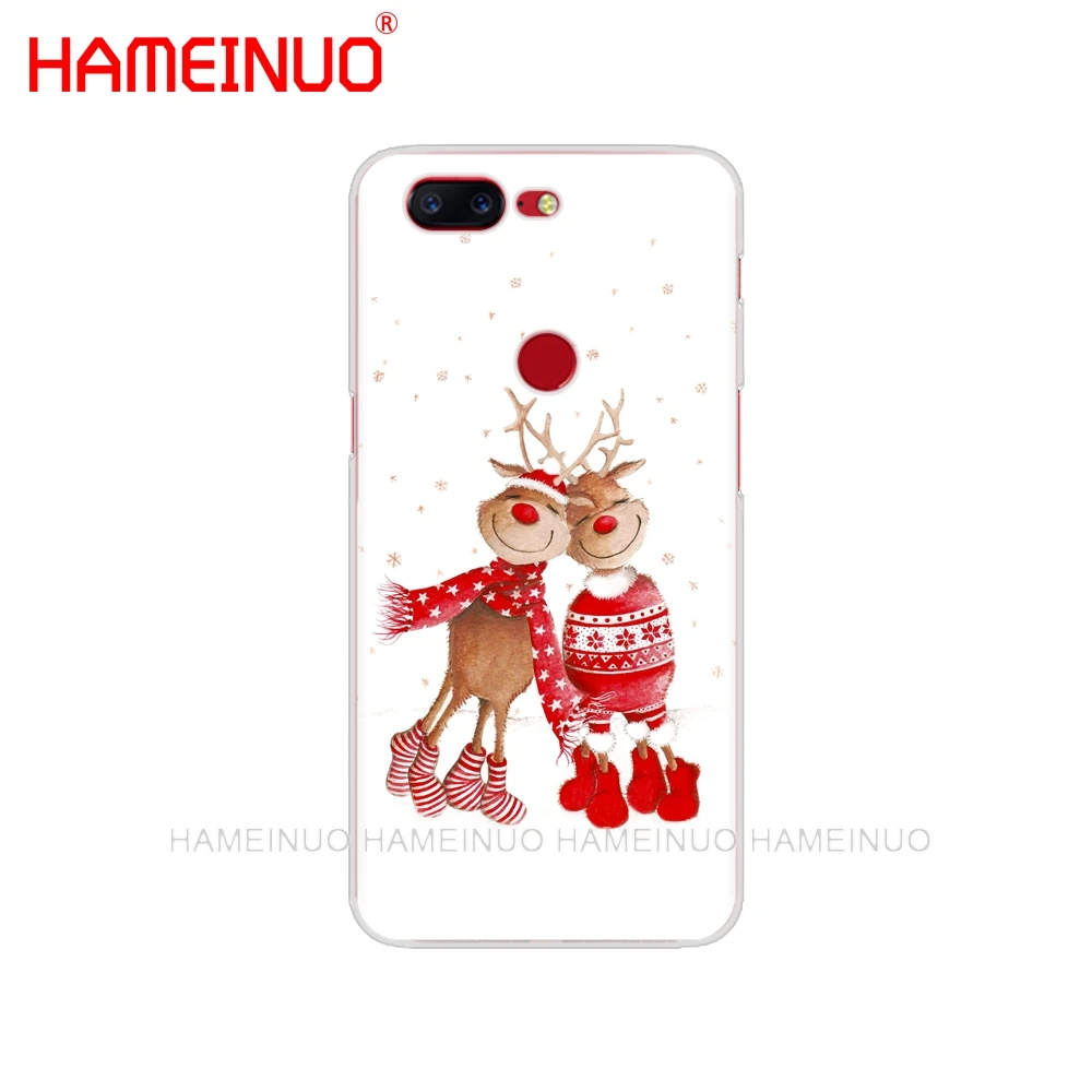 HAMEINUO Милый лось Рождество олень мультфильм год чехол для телефона для Oneplus one plus 6 5T 5 3 3t 2 X A3000 A5000