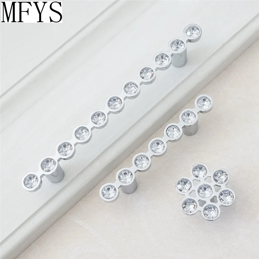 MFYS 2 52 &quot3 78&quot 5 &quotстеклянная для комода ручка круглые ручки ящиков Ручки с