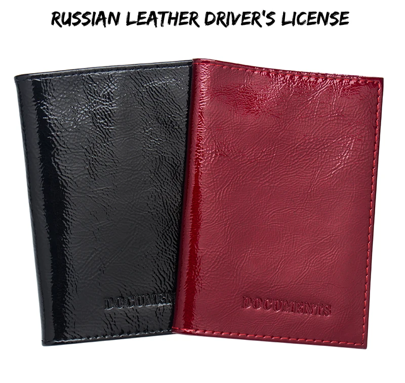 Russian soft Oil surface Auto Driver License Bag Genuine Leather Cover for Car Driving Documents Card Credit Holder
