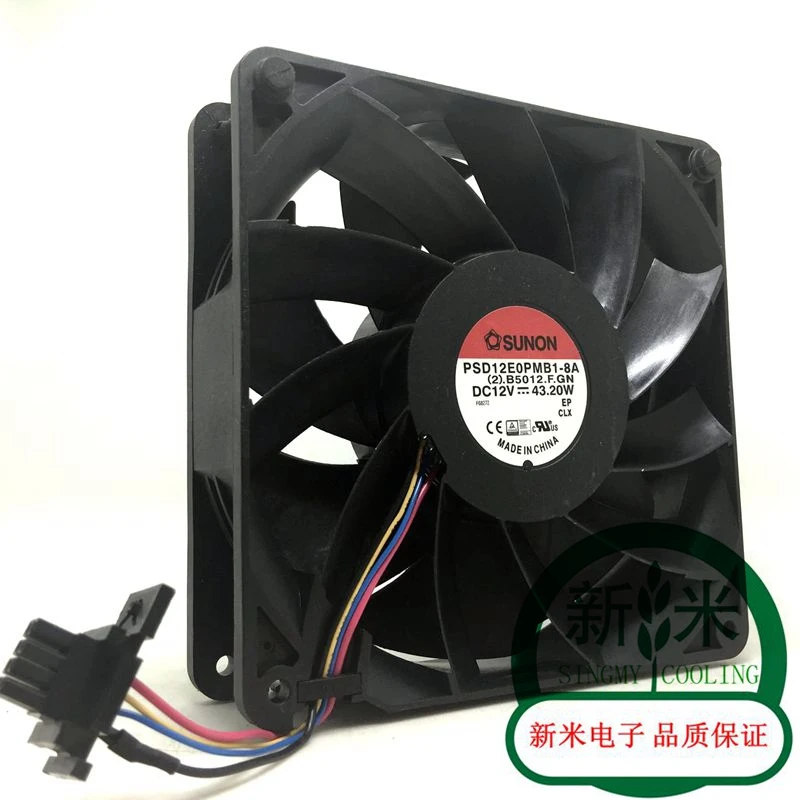 Б/у SUNON PSD12E0PMB1-8A 12V 43 20 Вт 14 см 14038 4 линии Вентилятор охлаждения