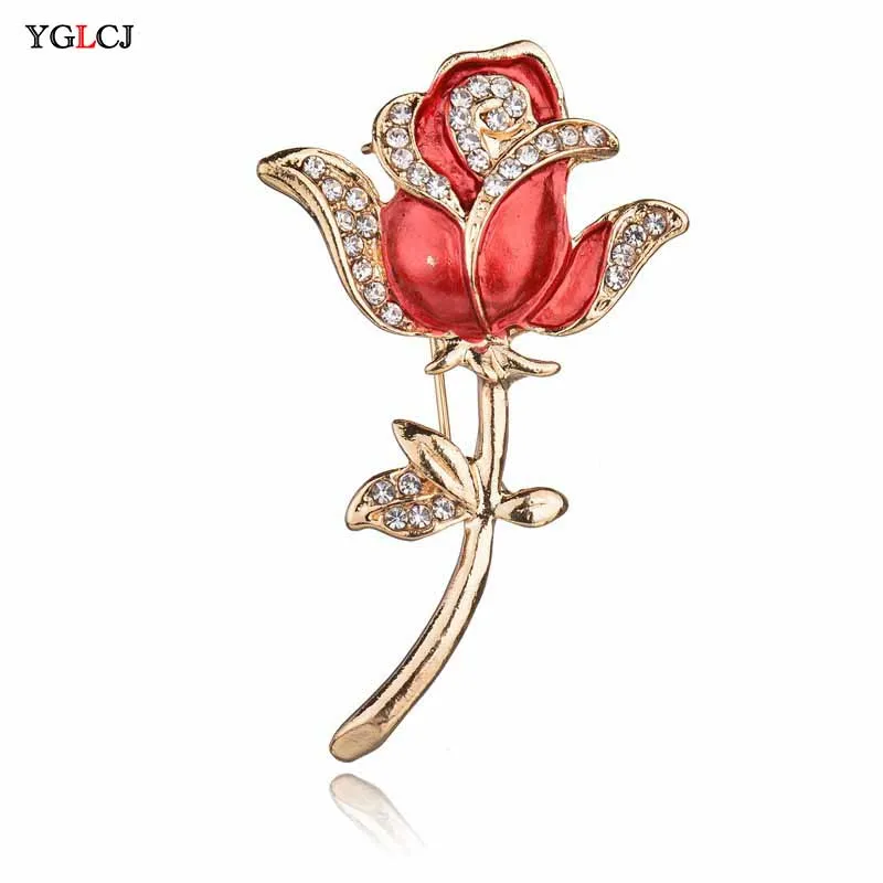 1PC Rose Metal Brooch Clothing Accessories Wedding Bridal Jewelry Men / Ladies Crystal 2020 Fashion Gifts | Украшения и
