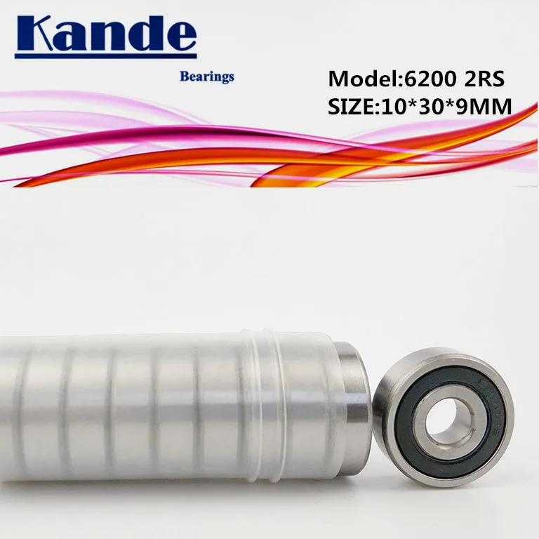 Однорядный радиальный шарикоподшипник Kande 6200RS 10 шт. ABEC-5 6200 2RS 10x30x9 мм 6200RZ |