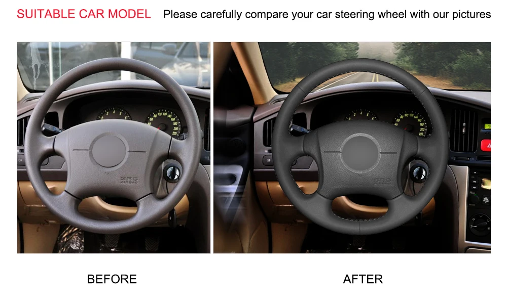 Черная искусственная кожа PU чехол рулевого колеса автомобиля для hyundai Elantra 2004-2011 Old Elantra