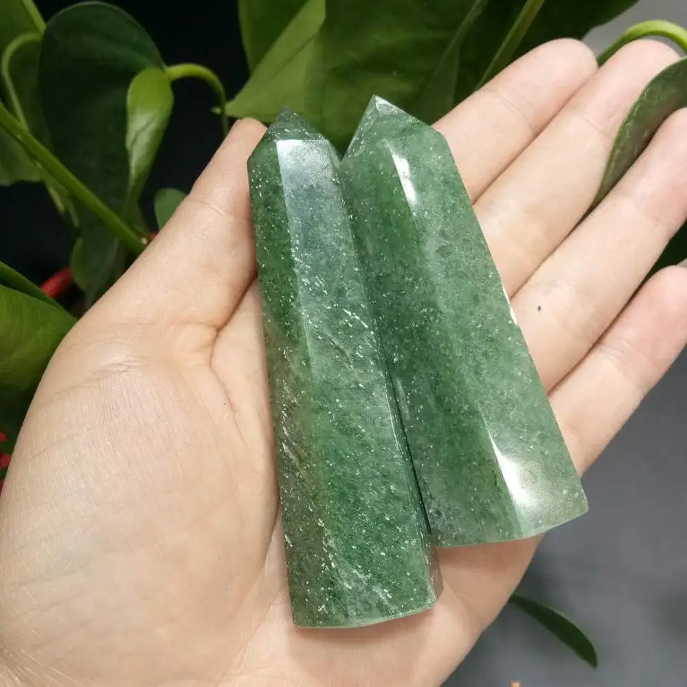 70g natural green strawberry quartz point polished tower healing wedding decoration | Дом и сад