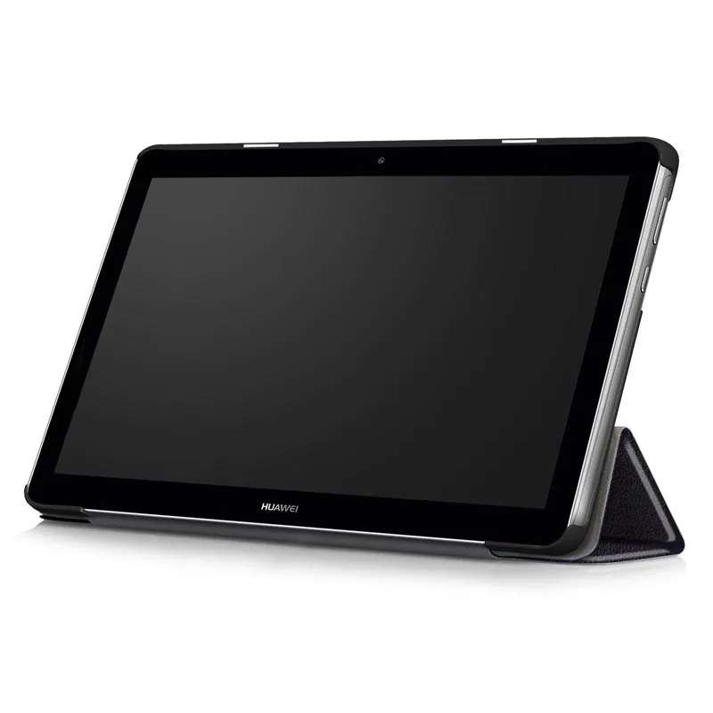 Чехол-книжка для Huawei MediaPad T3 10 0 однотонный из искусственной кожи | Компьютеры и