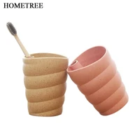 hometree 1 pcs new simple wheat straw spiral cup bathroom tooth brush cup band toothbrush holder bathroom tumblers 4 colors h525