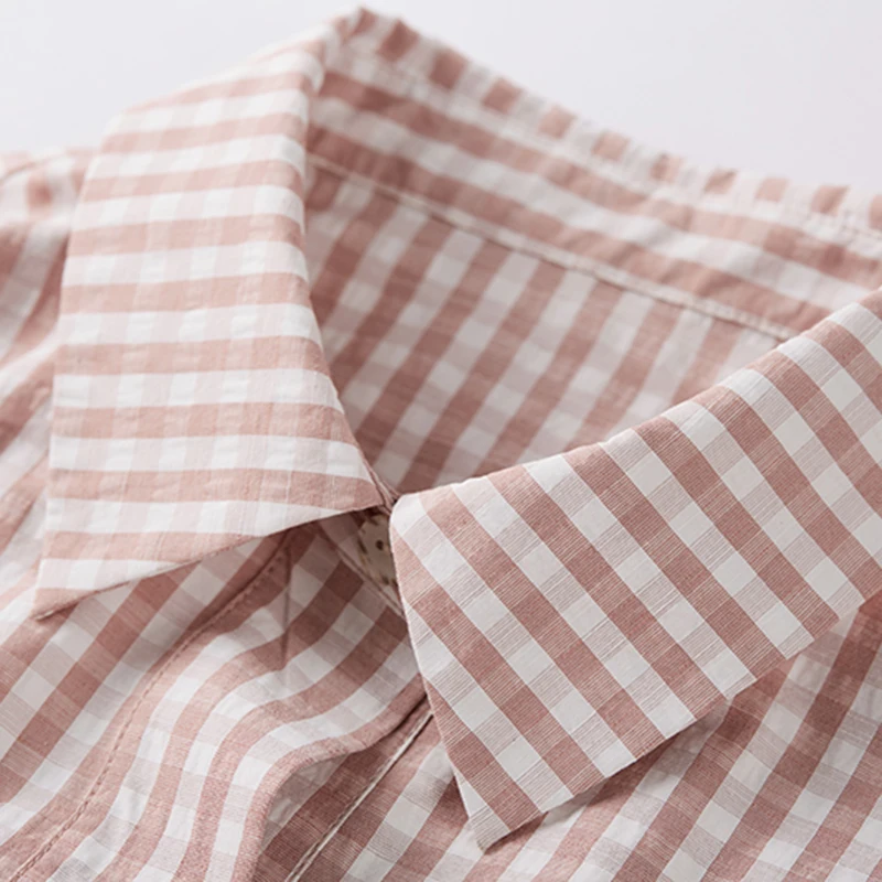 Женское клетчатое платье-рубашка ARTKA Повседневное платье с отложным воротником и