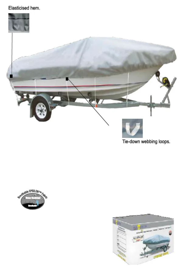 

Universal Boat Storage Cover Epsilon fabric. 4 Sizes Marine Oceansouth MA 070