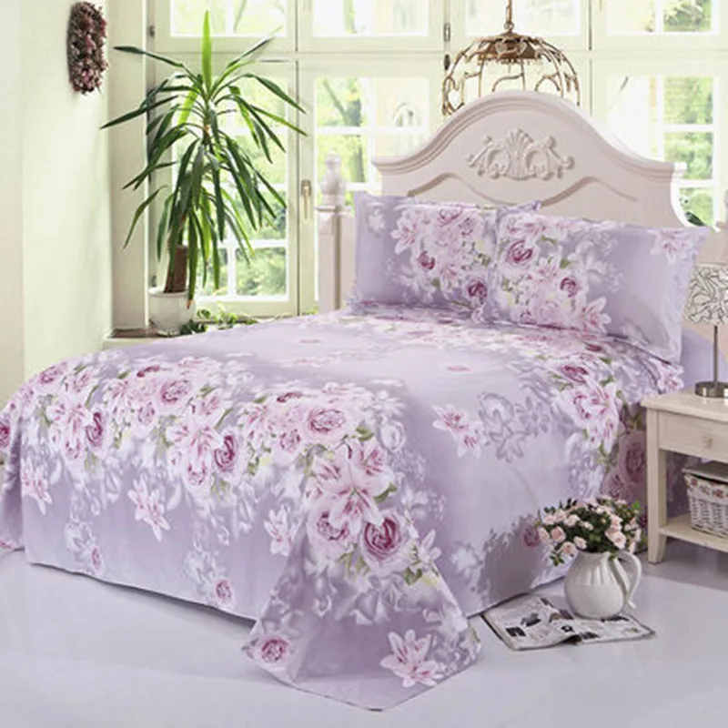 

Beauty Floral Printing Flat Sheet For Single Double Bed Children Adults Bedroom Use Flat Bed Sheet (No Pillowcase) XF337-1