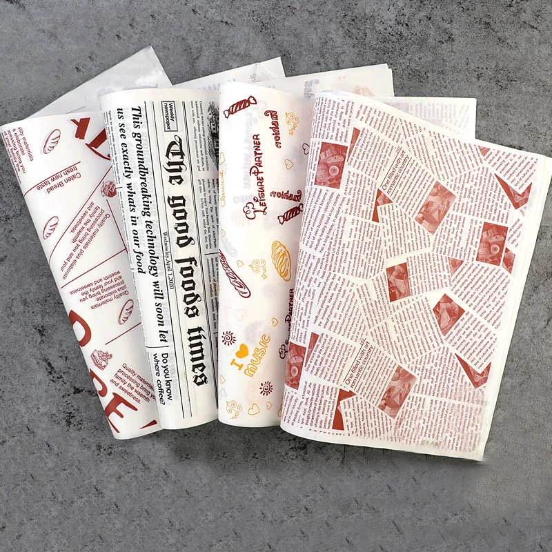 100 шт. одноразовые бумажные коврики для упаковки продуктов 26 х36 см|mat paper|wax food