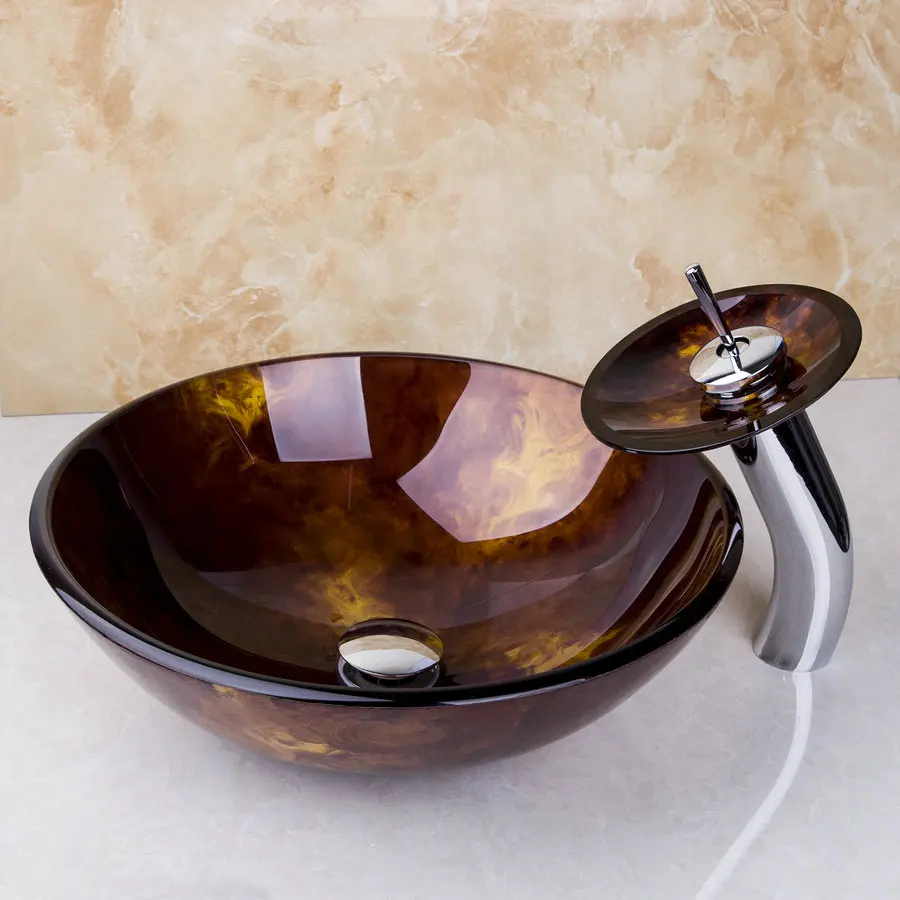 Круглый смеситель для раковины в ванную комнату из закаленного стекла|bathroom sink