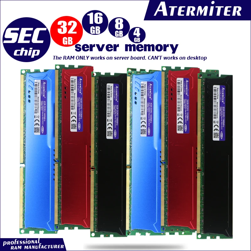 16GB 8GB 4GB 32GB DDR3 PC3 1066Mhz 1333Mhz 1600Mhz 1866Mhz Память сервера 8G 4G 1333 1600 1866 ECC REG 14900 12800 радиатор