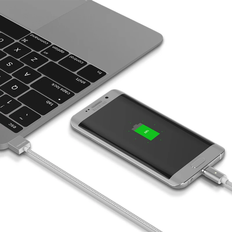 WSKEN 1 м металлический Магнитный зарядный нейлоновый кабель Micro USB для мобильных