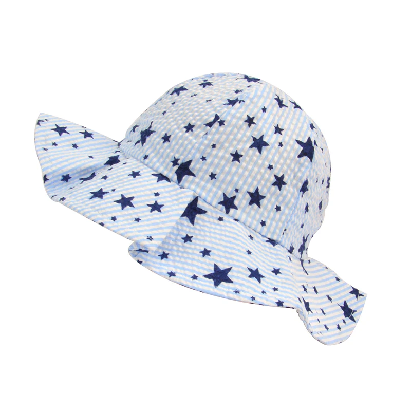 Style 1blue Летняя мягкая хлопковая детская Солнцезащитная шляпа для девочек, Панама, шляпа со звездой, Детская Панама для девочек, для новорожденных, для малышей, с широкими полями, солнцезащитные головные уборы детские шапки - Цвет: Style 1blue