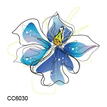 Наклейки для татуировки цветы 6*6 см водонепроницаемые сексуальные на спине