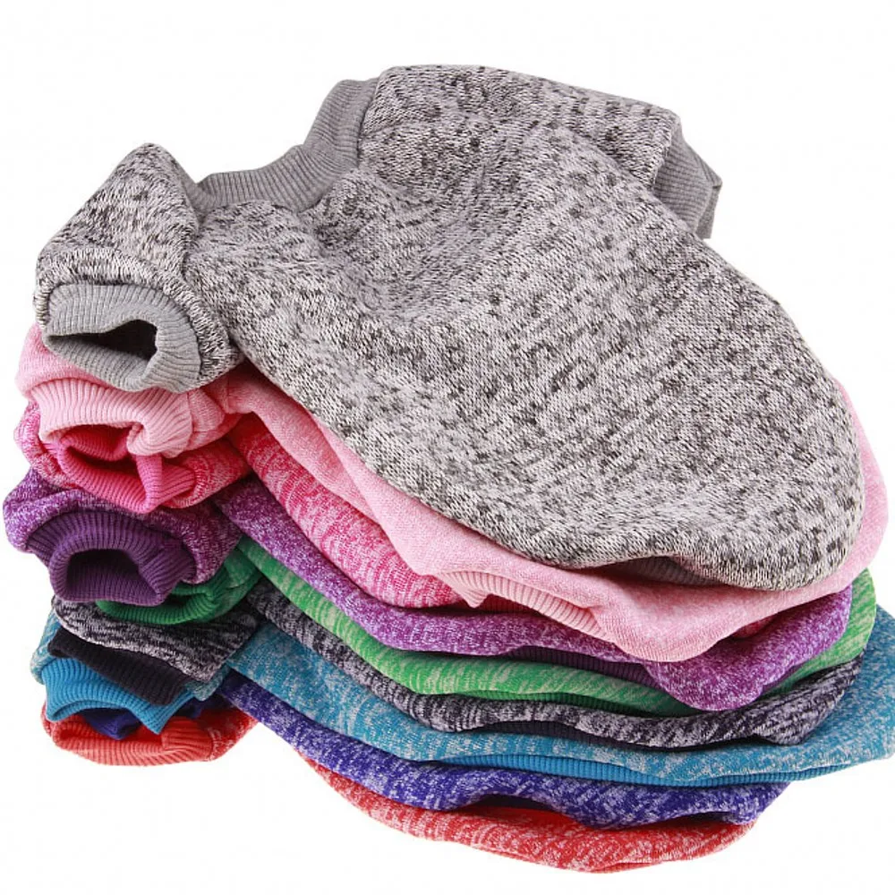 9 Цвет теплая одежда для собак маленьких осень/зима Pet Костюмы Твердые Тедди