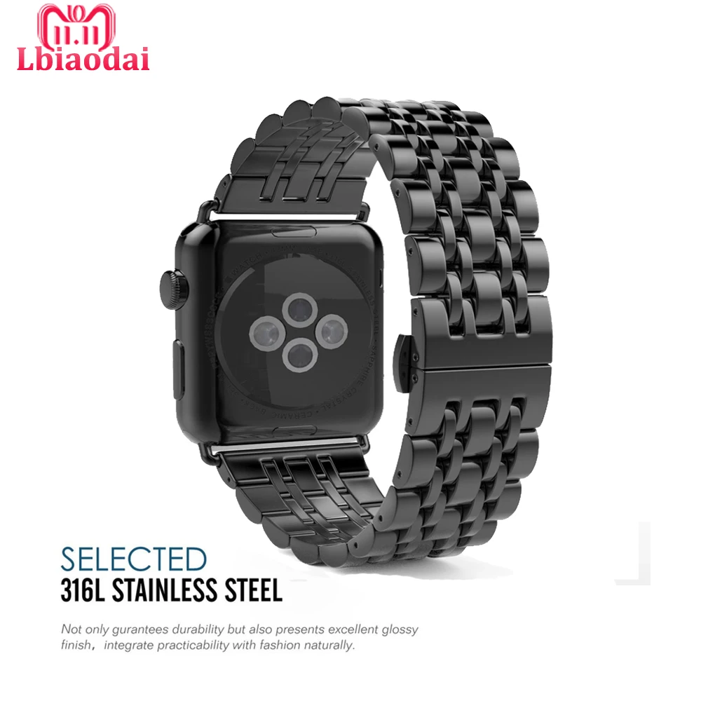 Ремешок из нержавеющей стали для Apple Watch band 42 мм 38 44/40 iwatch serie 4 3 2 1 браслет