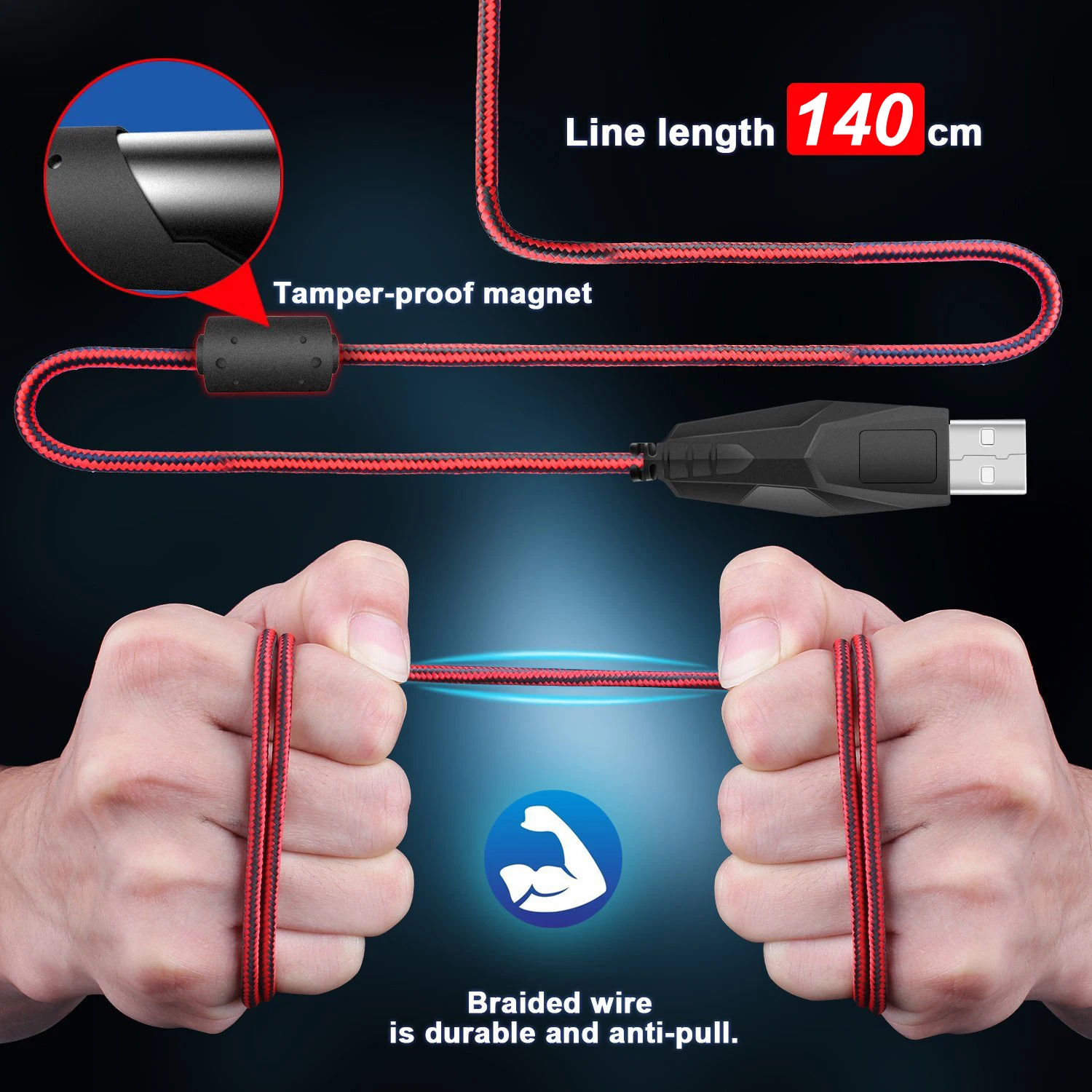 Проводная игровая мышь Rocketek USB 3200 точек/дюйм Регулируемая 4 вида цветов подсветка