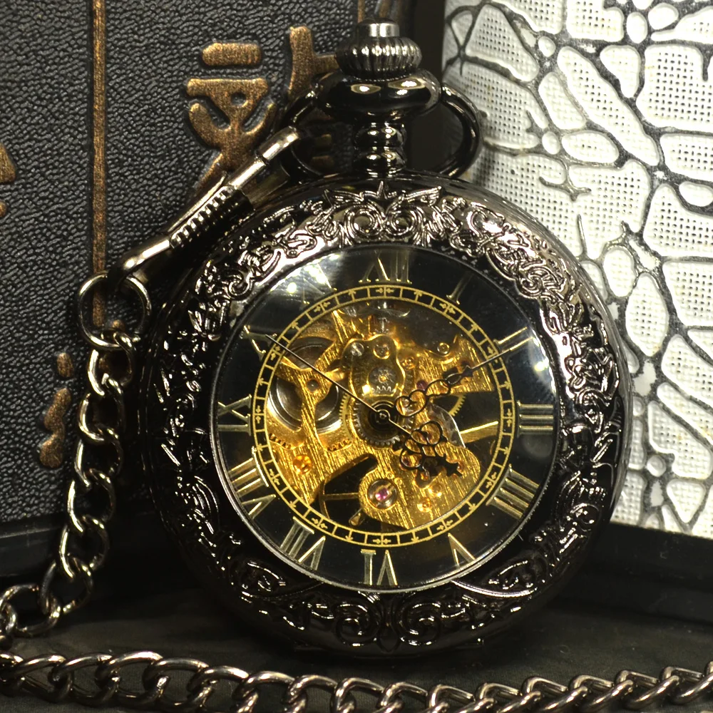 Фото Стимпанк Роскошные модные антикварные Механические карманные часы мужские с(Aliexpress на русском)