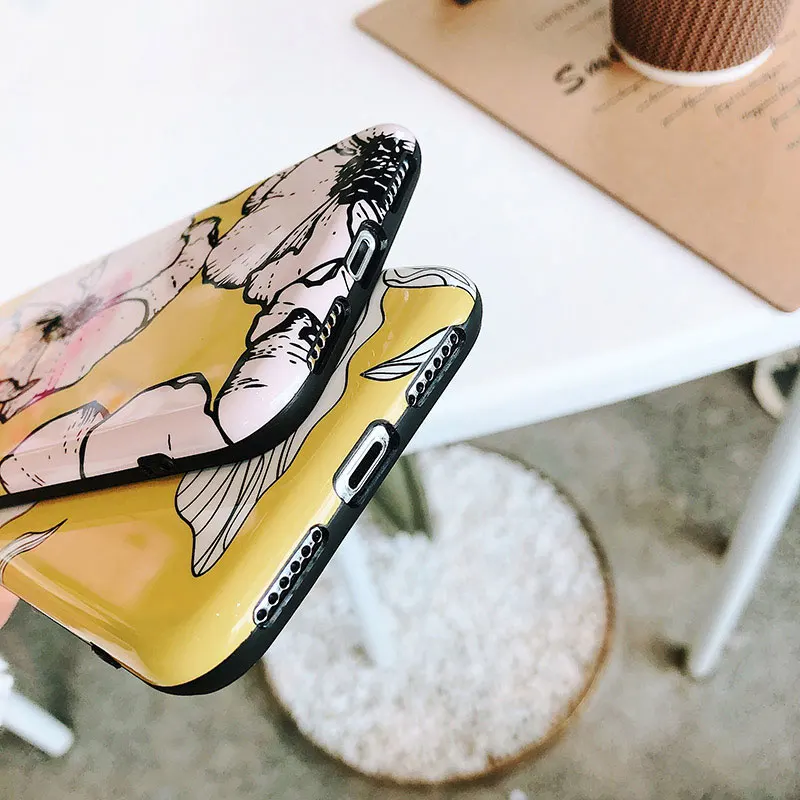 Чехлы Boucho для телефонов iPhone X XR XS Max винтажные цветочные чехлы силиконовый