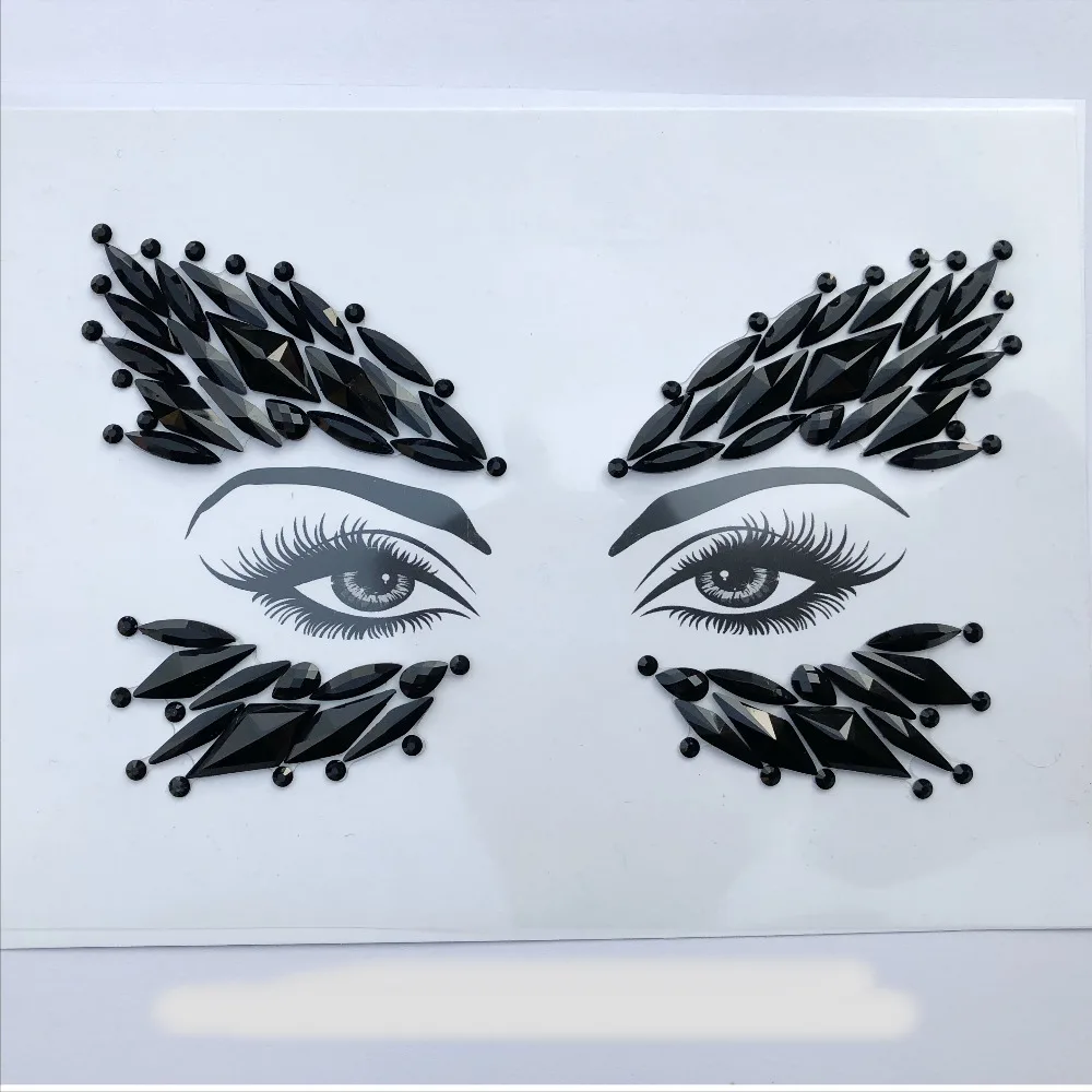 Акриловая полимерная дрель-палочка, наклейка Bindi, ручная работа, богемный стиль, для лица, глаз, сделай сам, украшения на лоб, сценический декор, вечерние наклейки с блестками