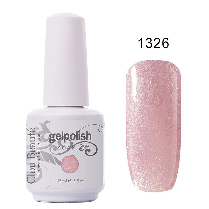 Clou Beaute Bling Блеск УФ-гель для ногтей Vernis Полупостоянный лак для ногтей замочить от телесного розового французский маникюрный лак - Цвет: 1326