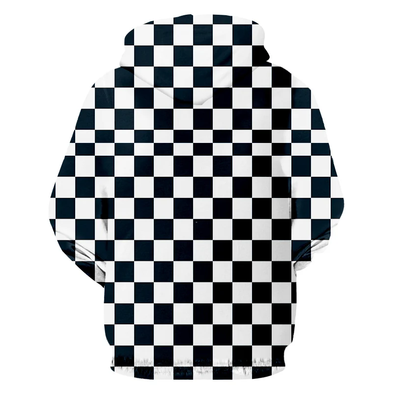 OGKB демисезонные повседневные мужские толстовки с принтом черно белая сетка 3D