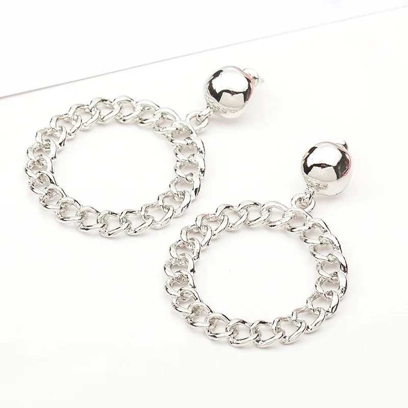 Серьги гвоздики в форме снежного покрыты золотом серебром пустотелая цепь узор