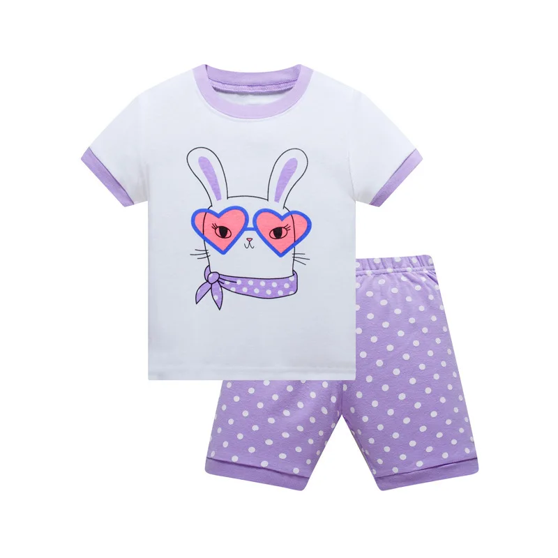 2019 Пижамный костюм для мальчиков комплект летней одежды девочек детская одежда