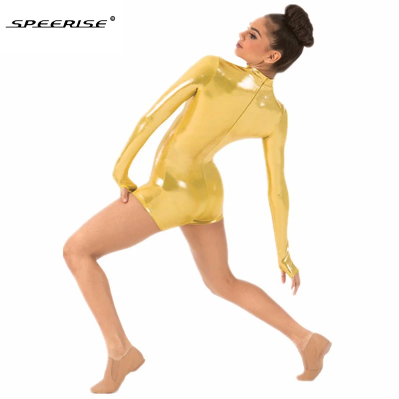 Спортивный Детский комбинезон с длинными рукавами и шортами блестящий