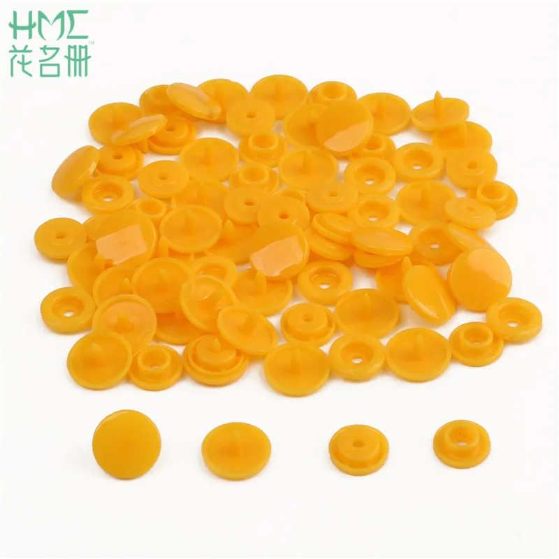 Orange Yellow Горячая Распродажа 20 комплектов T5 12 мм круглые пластиковые кнопки застежки для одежды аксессуары для детской одежды Зажимы пододеяльник лист кнопка - Цвет: Orange Yellow