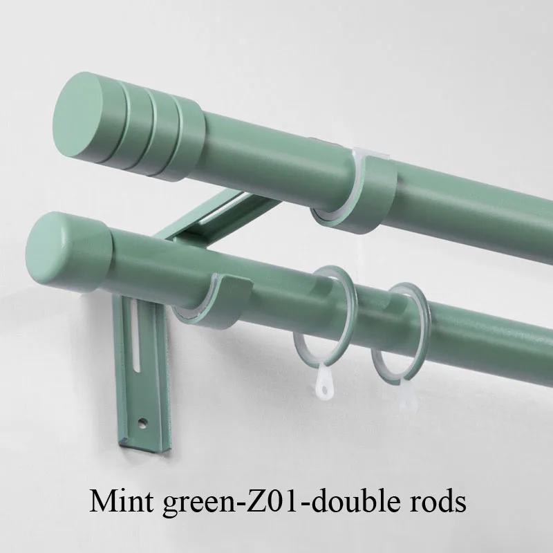 double rods (color) Новое поступление INS стиль секретный сад серии Макарон цвета аксессуары для занавесок тишина карнизы для штор втулка - Цвет: double rods (color)