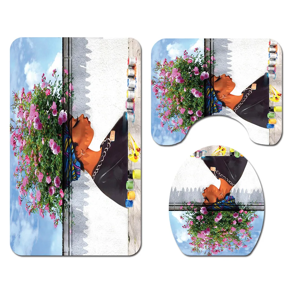 Zeegle в африканском стиле Для женщин коврик для ванной душевая Шторы коврики