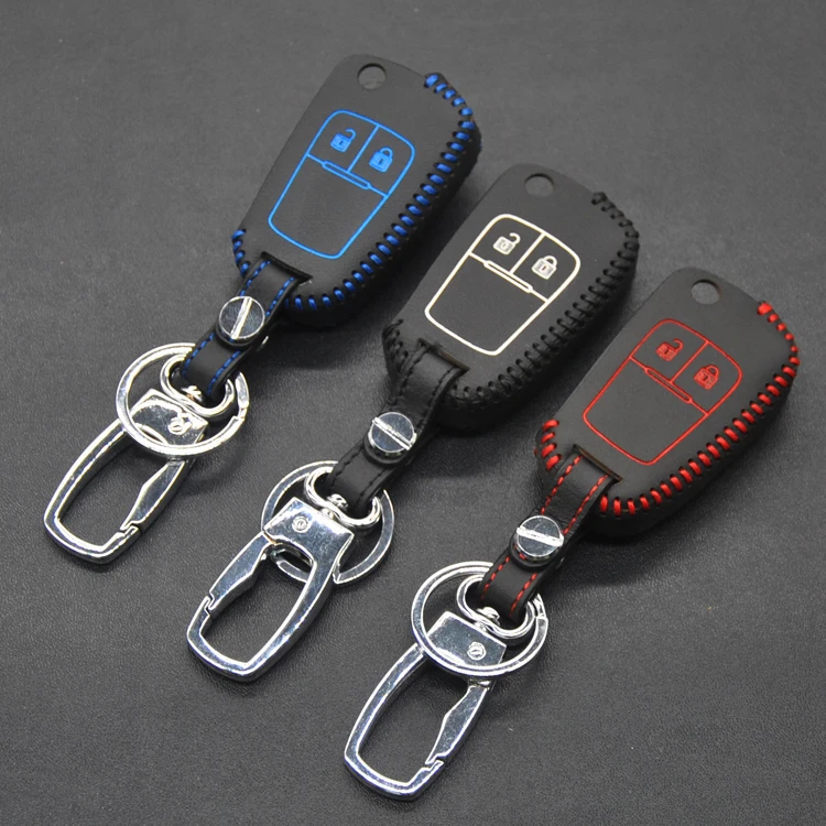 Car key cover case Suitable for Chevrolet car fold genuine leather two buttons free shipping | Автомобили и мотоциклы