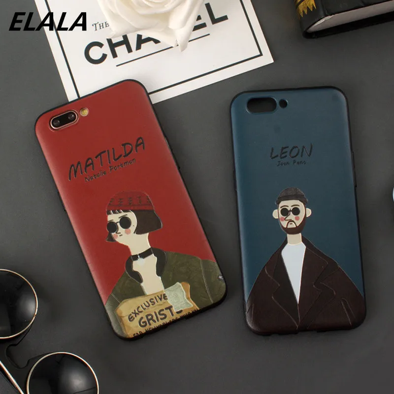 ELALA Cartoon Leon Matilda Case For Iphone 6s Cover 3D Rose Patterned Soft Silicon TPU 6 7 8Plus X XR XsMax Cute | Мобильные
