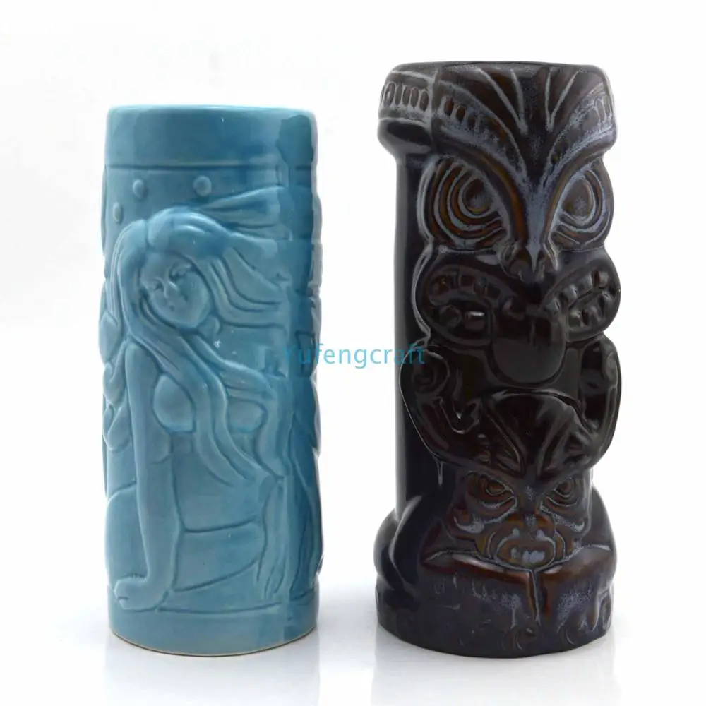 Горячая Распродажа керамическая кружка Tiki с прямым корпусом украшение для бара