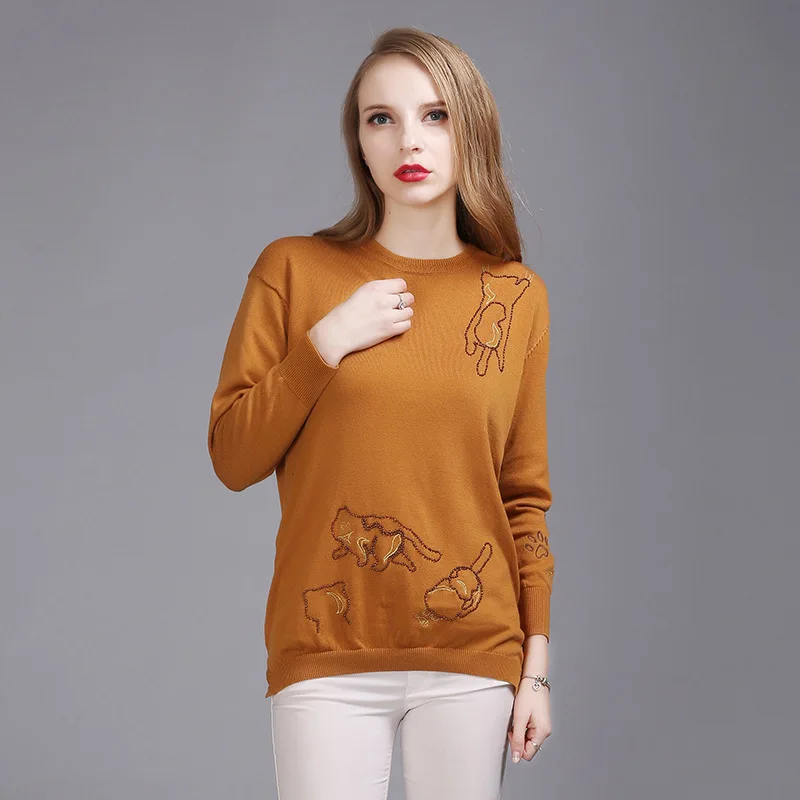 

Пончо женские, свитера и пуловеры, весенний, новый, с рисунком животных, с вышивкой, трикотажный, длинный, без подкладки