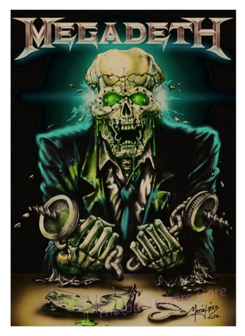 Megadeth плакат. Рок-арт постер ретро ностальгия крафт-бумага декоративная живопись постер стикер стены/6045
