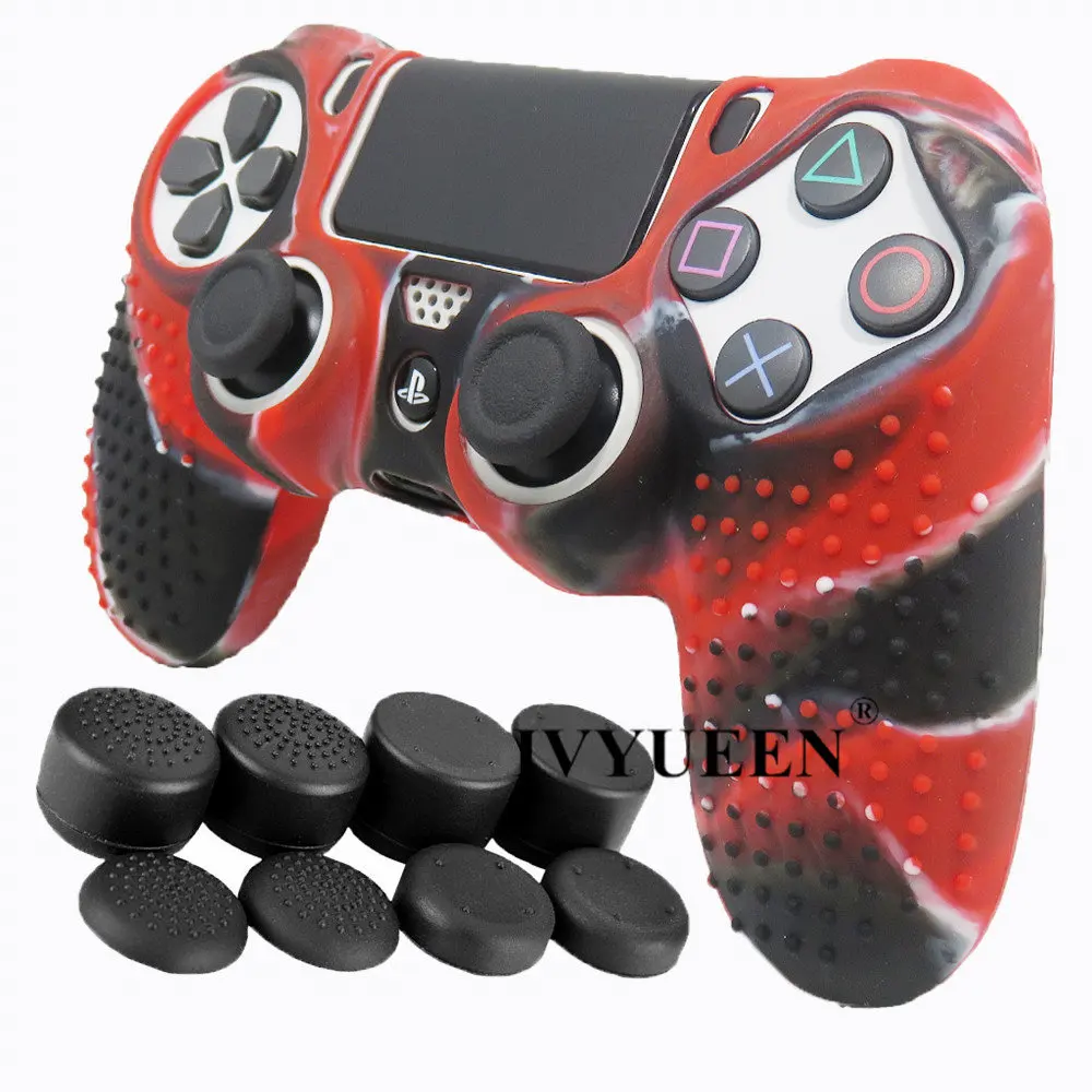 IVYUEEN Противоскользящий силиконовый чехол для защиты кожи для playstation 4 PS4 DS4 Pro тонкий контроллер с 8 аналоговыми рукоятками