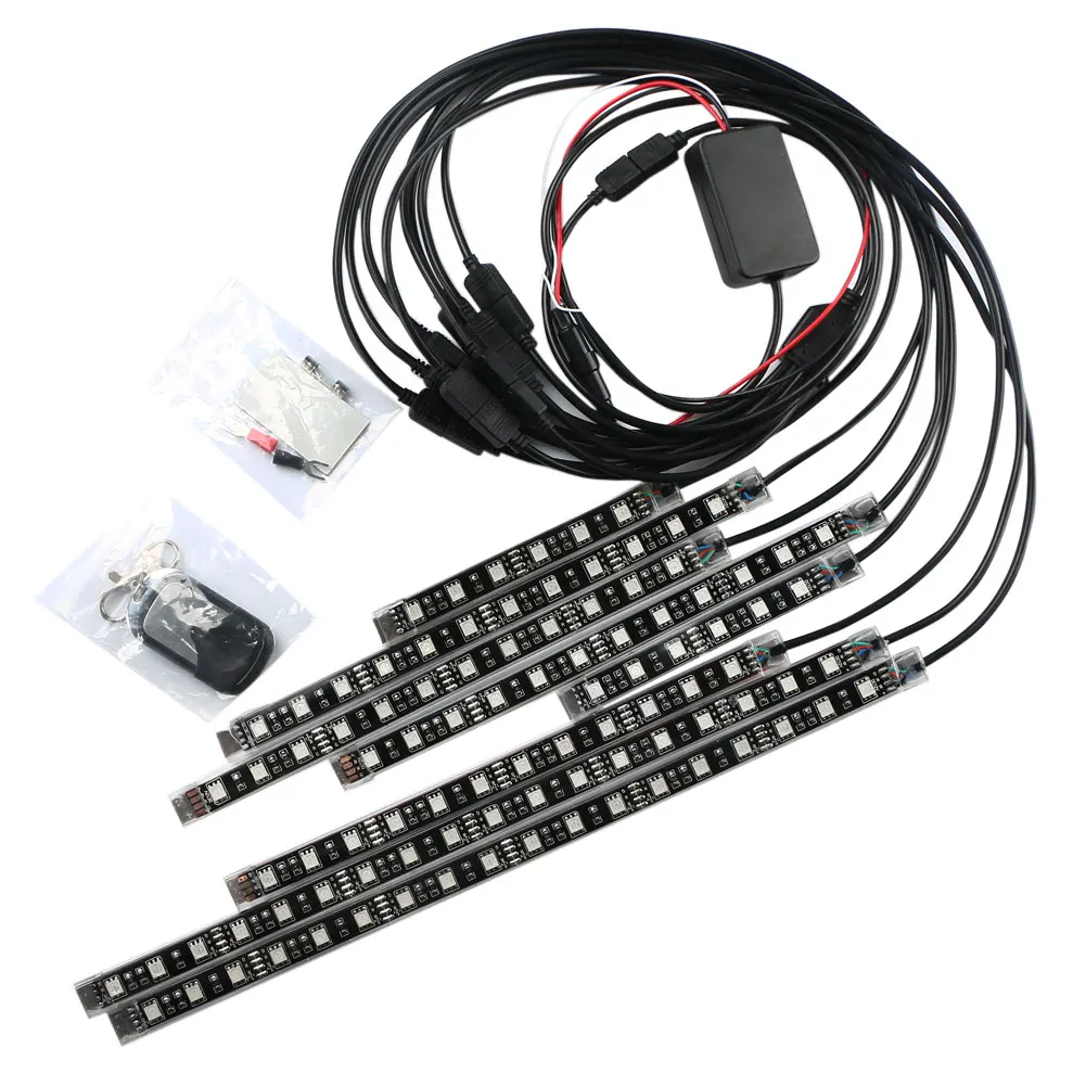 Гибкая неоновая Светодиодная лента для атмосферного освещения мотоцикла 8 шт./6