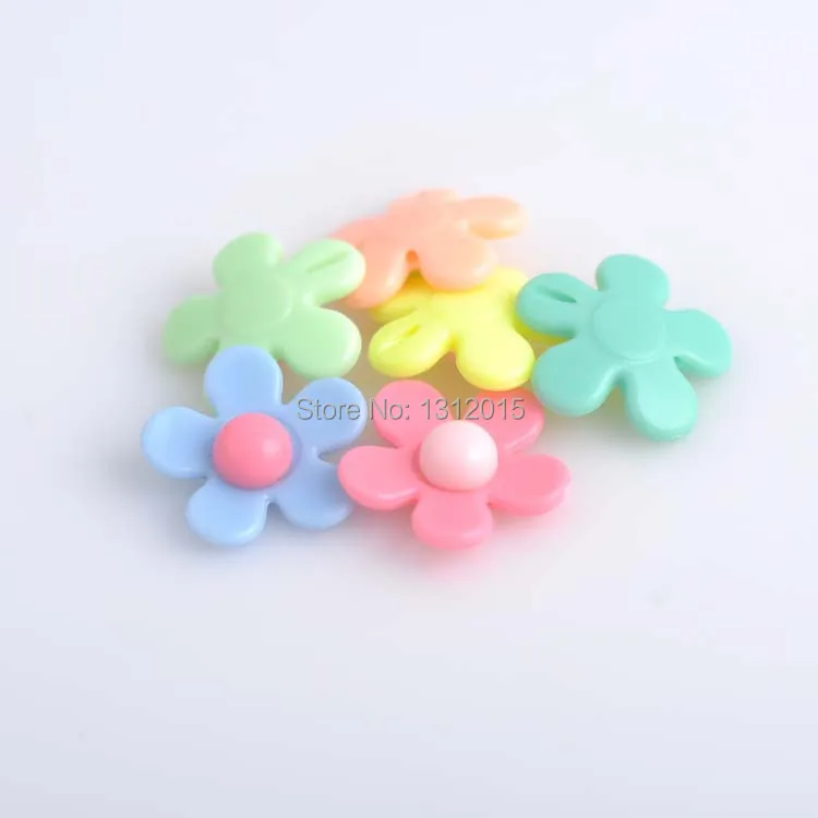 Оптовая продажа акриловые бусины счастливого цвета с отверстиями Цветочные