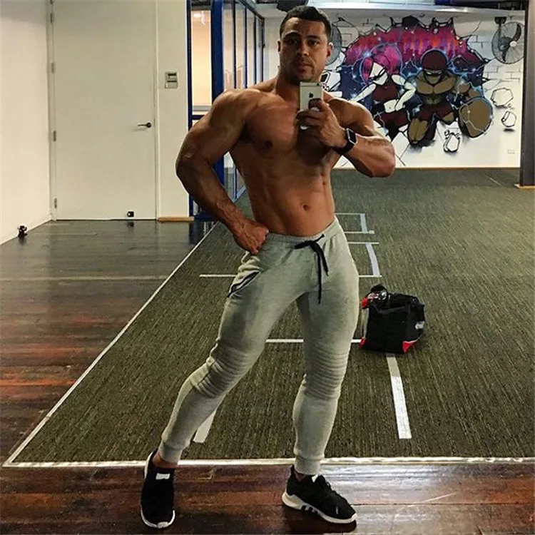 Maoxzon Men's Fashion Drawstring Fitness Slim Pants For Male Black Active Workout Jogger Skinny Pencil Trousers Sweatpants M-XXL |