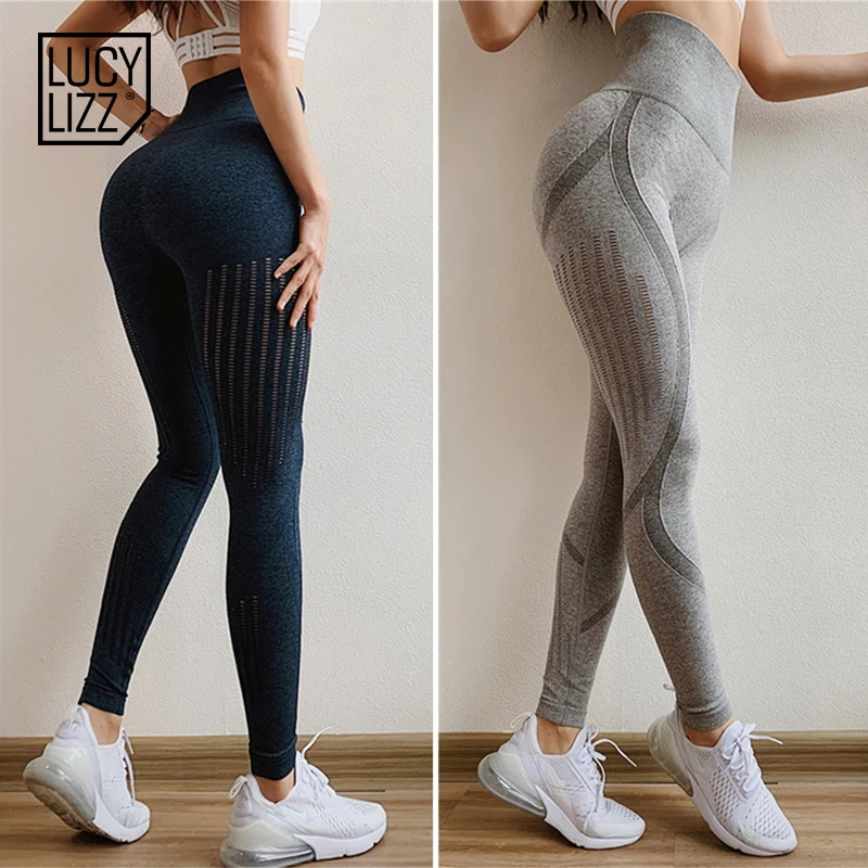 Women Seamless Sport Leggings Hollow Out Yoga Pants Push Up Athletic High Waist Leggins Fitness Tights | Спорт и развлечения