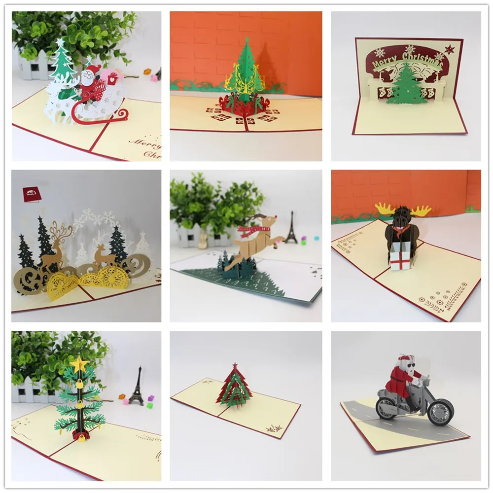 Новинка, 1 шт., 3D поздравительные открытки, лазерная резка, открытка на день рождения, юбилей, подарки, открытка, Рождественская вечеринка, свадебное украшение# T2