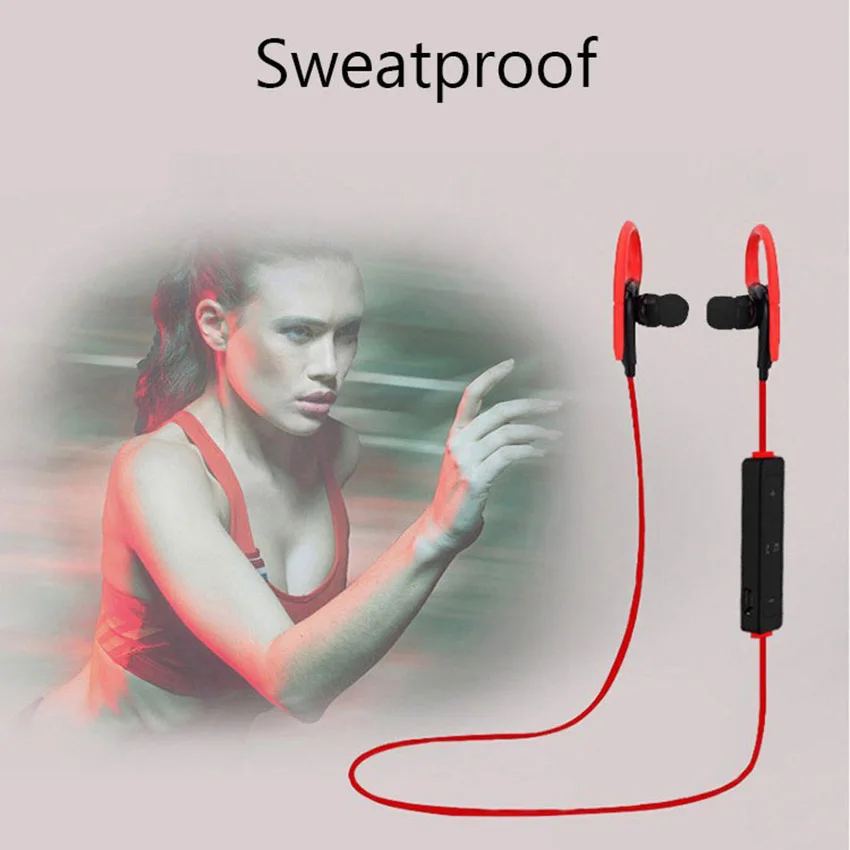 Беспроводные спортивные Bluetooth наушники Aimitek с ушным крючком вкладыши защитой от