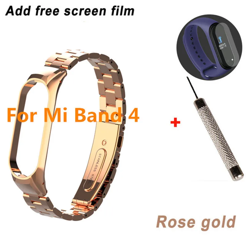 Mi band 3 mi band 4 сменный металлический ремешок на запястье браслет из нержавеющей стали браслеты mi Band 3 ремешок для Xiaomi mi band 4 - Цвет: tool protector mi 4